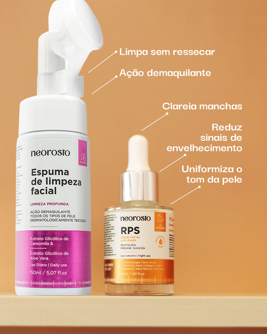 Espuma de Limpeza + RPS (Limpeza + Anti-idade)